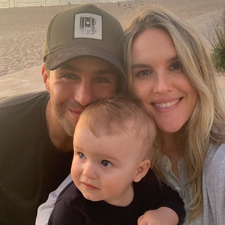Josh Peck with his wife Paige O'Brien and son Max Milo Peck.